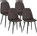 CLP 4er Set Esszimmerst&uuml;hle Baxter Samt Samt HBT: 88x45x54 cm braun