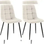 CLP 2er Set Esszimmerst&uuml;hle Tilde Samt HBT: 84x45x55 cm cremewei&szlig; Samt