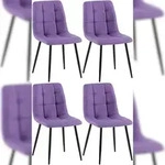 CLP 4er Set Esszimmerst&uuml;hle Antibes Stoff lila