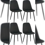 CLP 4er Set Esszimmerstuhl Baxter Samt schwarz