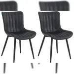 CLP 2er Set St&uuml;hle Largo schwarz/Kunstleder