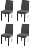 Mendler 4er-Set Esszimmerstuhl Stuhl K&uuml;chenstuhl Littau ~ Textil, anthrazitgrau,