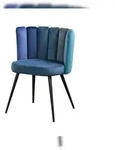 KAWOLA Stuhl JADA Esszimmerstuhl Velvet blau Fu&szlig; schwarz