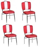 FineBuy 4er Set Esszimmerst&uuml;hle American Diner St&uuml;hle 50er Jahre Retro M&ouml;bel