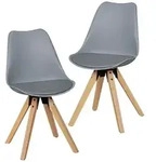 FineBuy 2er Set Retro Esszimmerstuhl Kunstleder Essstuhl K&uuml;chenstuhl...