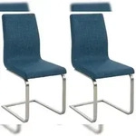 CLP 2er Set Esszimmerst&uuml;hle Belfort Stoff blau