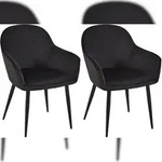 CLP 2er Set Esszimmerstuhl Boise Samt schwarz