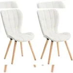CLP 2er Set Esszimmerstuhl Elda wei&szlig;/Kunstleder
