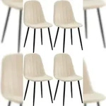 CLP 4er Set Esszimmerstuhl Baxter Samt creme