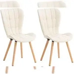 CLP 2er Set Esszimmerstuhl Elda creme/Kunstleder