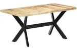vidaXL Esstisch 160x80x75 cm Raues Mangoholz