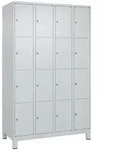 C+P Schlie&szlig;fachschrank Classic PLUS, F&uuml;&szlig;e, 4 Abteile, 1950x1200x500mm, 7035/7035
