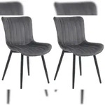 CLP 2er Set St&uuml;hle Largo dunkelgrau/Samt