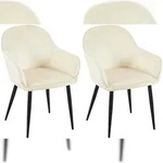 CLP 2er Set Esszimmerstuhl Boise Samt creme