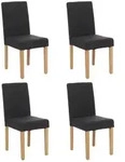 Mendler 4er-Set Esszimmerstuhl Stuhl K&uuml;chenstuhl Littau ~ Textil, schwarz,...