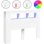 vidaXL LED-Kopfteil Wei&szlig; 140x18,5x103,5 cm Holzwerkstoff