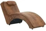 vidaXL Massage Chaiselongue mit Kissen Braun Wildleder-Optik