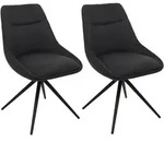 Mendler 2er-Set Esszimmerstuhl HWC-M65, K&uuml;chenstuhl Lehnstuhl Stuhl, drehbar