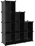 vidaXL Regalsystem mit 9 W&uuml;rfeln Schwarz PP