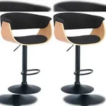 CLP 2er Set Barhocker Vestal natura/schwarz/Stoff