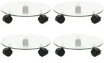 vidaXL Pflanzenroller 4 Stk. 28 cm Hartglas Rund