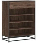 vidaXL Schuhschrank Eichen-Optik 75x38x97,5 cm Holzwerkstoff Metall