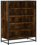 vidaXL Schuhschrank R&auml;uchereiche 75x38x97,5 cm Holzwerkstoff Metall