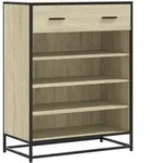 vidaXL Schuhschrank Sonoma Eiche 75x38x97,5 cm Holzwerkstoff Metall
