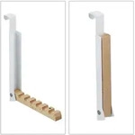 Relaxdays T&uuml;rgarderobe klappbar, zum Einh&auml;ngen, T&uuml;rhaken f&uuml;r 6 Kleiderb&uuml;gel,