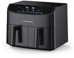 GOURMETmaxx Hei&szlig;luft-Fritteuse Doppelkorb - 2x 3,5 l - schwarz