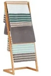 Relaxdays Handtuchhalter freistehend, Leiterregal mit 4 Handtuchstangen,