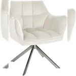 CLP Esszimmerstuhl Swing Samtbezug creme/edelstahl