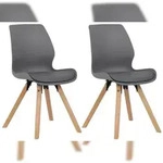 CLP 2er Set Esszimmerstuhl Luna Kunststoff HBT: 87x48x58 cm grau