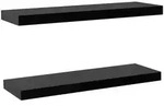 vidaXL Schweberegale 2 Stk. Schwarz 80x20x3,8 cm