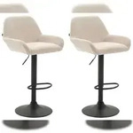 CLP 2er Set Barhocker Braga Stoff creme/schwarz