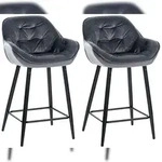 CLP 2er Set Barhocker Gibson dunkelgrau/Samt