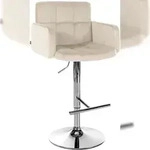 CLP Barhocker Los Angeles Samt creme/chrom