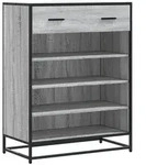 vidaXL Schuhschrank Grau Sonoma 75x38x97,5 cm Holzwerkstoff Metall