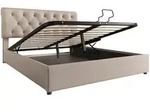 Merax Doppelbett 160x200 Polsterbett aus Leinen mit Lattenrost & Hydraulische