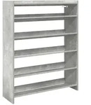 vidaXL Schuhregal Betongrau 80x25x100 cm Holzwerkstoff