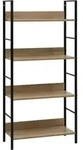 vidaXL B&uuml;cherregal 4 Regalb&ouml;den Eiche 60&times;27,6&times;124,5 cm Holzwerkstoff