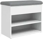 vidaXL Schuhbank Wei&szlig; 62 x 32 x 50 cm Holzwerkstoff