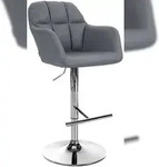 CLP Barhocker Natoma Kunstleder grau/Metall in Chromoptik
