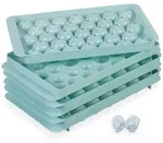 Relaxdays Eisw&uuml;rfelform rund, 3er Set, wiederverwendbar, 2,5 cm Kugeln, 33 einzelne