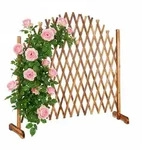 Relaxdays Rankgitter Holz, ausziehbar bis 200cm, Rankhilfe Kletterpflanzen,