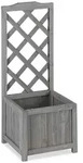 Relaxdays Rankkasten mit Rankgitter, wetterfest, Holz, f. Balkon, Garten, Rosen,
