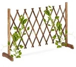 Relaxdays Rankgitter Holz, ausziehbar bis 185 cm, Rankhilfe Kletterpflanzen,