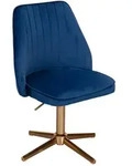 FineBuy Drehstuhl Samt Blau Drehbar Modern Schalenstuhl Home Office...