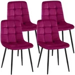 CLP 4er Set Esszimmerst&uuml;hle Antibes Samt Samt HBT: 84x45x55 cm lila