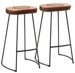 vidaXL Barhocker 2 Stk. Dunkelbraun 44x37,5x78 cm